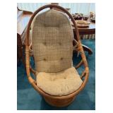 Vintage Rattan Swivel Rocking Chair