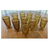 10+/- Amber Goblet Glasses