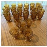 17+/- Amber Stemmed Glasses,