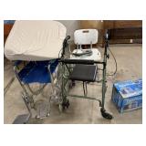 Approx. 16" Wheelchair, Walker w/ Seat, Shower