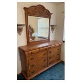 Wooden Dresser w/ Mirror