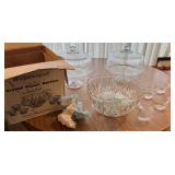 2 Cake Stands, Punch Bowl, 15+/- Cups,