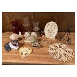 2 Candlesticks, Bookends, Fish, Vase,