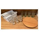 4 Coca-Cola Glasses, Lazy Susan,