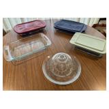 2 Anchor Hawking Glass Cake Plates, Pyrex