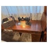 Vintage White Rotary Sewing Machine w/