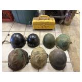 Jeep radio, military helmets