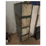 4 stackable metal lockers w/ keys