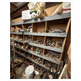 Contents of east wall shelves