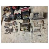 Wrenches, chisels, drill bits, misc.