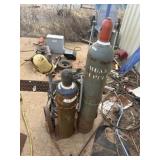 Oxy-ace bottles on dolly & victor regulator