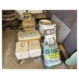 Salt blocks, fertilizer, concrete mix, misc.