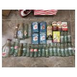 Coke bottles, vintage bottle and cans