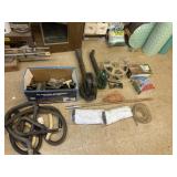 Leafy blowers, hose real, spreader, pecan rake,