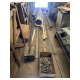 Metal strap, exhaust pipe, pvc, garage door