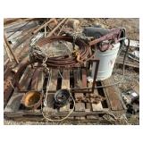 Barrel stand, oil pump, cable, misc.