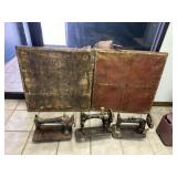 3 sewing machines, 2 fold out tables