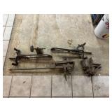 Vise, ladder jacks, misc.