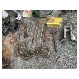 Wire pulley, Chain, wrenches, tools
