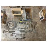 Pulley, chain hooks, turn buckles, cable, misc.