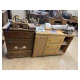 Dressers and contents, circular saw,