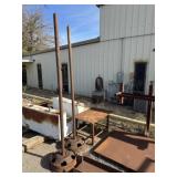 Metal table, two metal posts