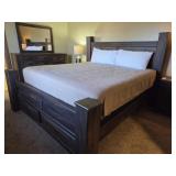 King size bed frame -Free mattress and box spring