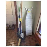 Cleaning supplies and ironing board