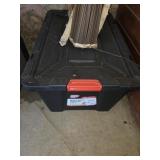 Heavy duty latching tote with bags of Pinto beans