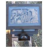 Set of four - Asian wood and glass end tables