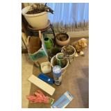Ceramic Dog, Plant Pots, Plant Stand, Gloves,