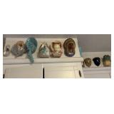 14+/- Vintage Ceramic Wall Pockets, 1 Decorative