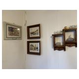 Wall Shelf, 3 Framed Wall Art Pieces,