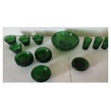 3 Small Glasses, Saucers, Dessert Cup,