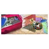 Storage Tote w/ Lid, Ceramic Wreath, Dog Bandanas