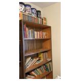 Bookcase, 4 Popcorn Tins, 2 Ashtrays, 250+/- Books