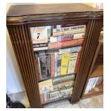 Vintage Glass Front Bookcase w/ Vintage Cookbooks