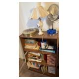 Bookshelf, Mirror, Lamp, 76+/- Books,