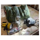 Sleeping Bag, Wards Binoculars, Lanterns,