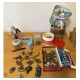 Vintage Drawer Pulls, Nails, Maps, Basket,