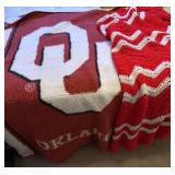 OU Blanket, Red/White Crocheted Blanket