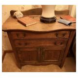 Antique Oak Wash Stand on Wheels