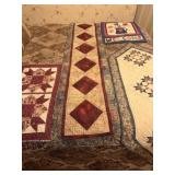 2 Quilted Tapestries, 2 Quilted Runners