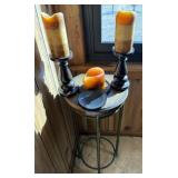 Plant Stand, 3 Candles, 2 Candle Stands
