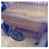 Vintage Drop-Leaf Rolling Tea or Bar Cart