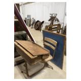 Vintage School Desk w/ Ink Well, Children's