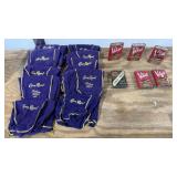 10+/- Crown Royal Bags, 6+/- Tobacco Tins