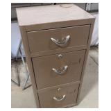 3-Drawer File Cabinet on Wheels (No Key)