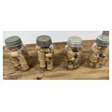 4 Canning Jars Full of Wooden Spools, Thimble