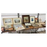 15+/- Framed Wall Art Pieces, Picture Frames,